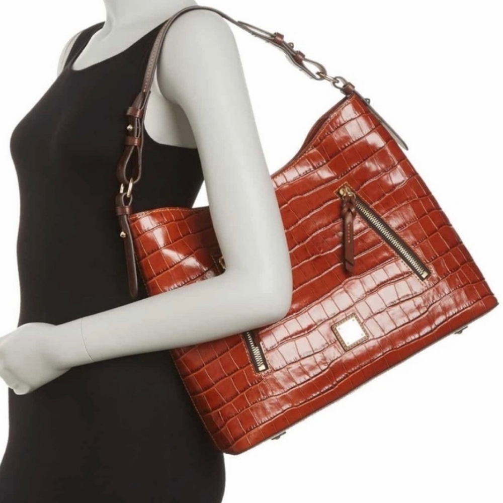 Dooney & Bourke Cooper Croc Hobo Shoulder Bag NWT - Picture 13 of 16